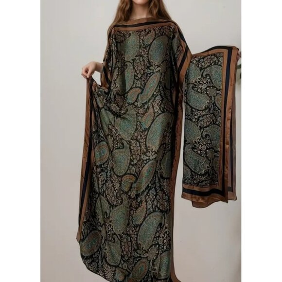 Kaftan Abaya Dashiki Elegant boho Muslim African maxi loose curvy fit up to 3X - Picture 1 of 4